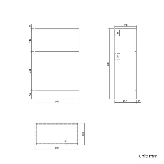 Inky Blue Slimline Back To Wall Unit and Atlanta Toilet - Black Accents