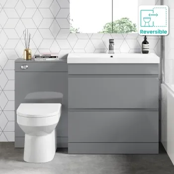Trent Stone Grey Combination Basin Drawer and Miami Toilet 1300mm