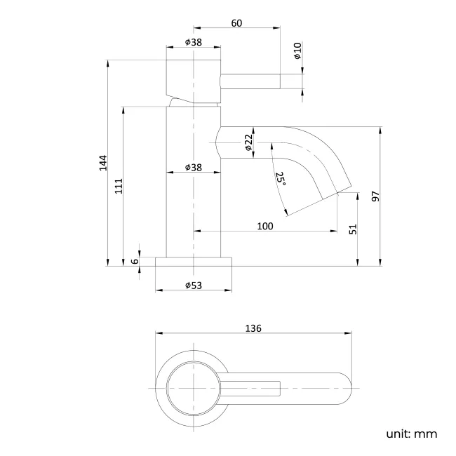Selma Chrome Cloakroom Basin Mixer Tap