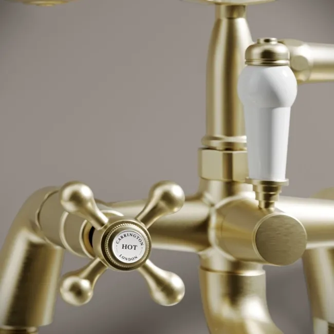 Bray Traditional Brushed Brass Bath Shower Mixer Tap
