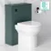 Midnight Green Slimline Back To Wall Unit and Denver Toilet - Black Accents