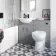 Quartz Stone Grey Combination Vanity Basin and Austin Toilet 1050mm - Black Accents