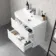 Corsica Gloss White Wall Hung Slimline Basin Drawer Vanity 600mm