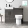 Harper Charcoal Elm Combination Vanity Basin with Marble Top & Miami Toilet 1000mm - Black Accents