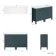 Bermuda Inky Blue Cabinet with Marble Top 1200mm - Excludes Counter Top Basins