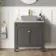 Bermuda Graphite Grey Cabinet with Marble Top 800mm Excludes Counter Top Basin - Brushed Brass Accents