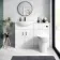 Quartz Gloss White Combination Vanity Basin and Austin Toilet 1150mm - Black Accents