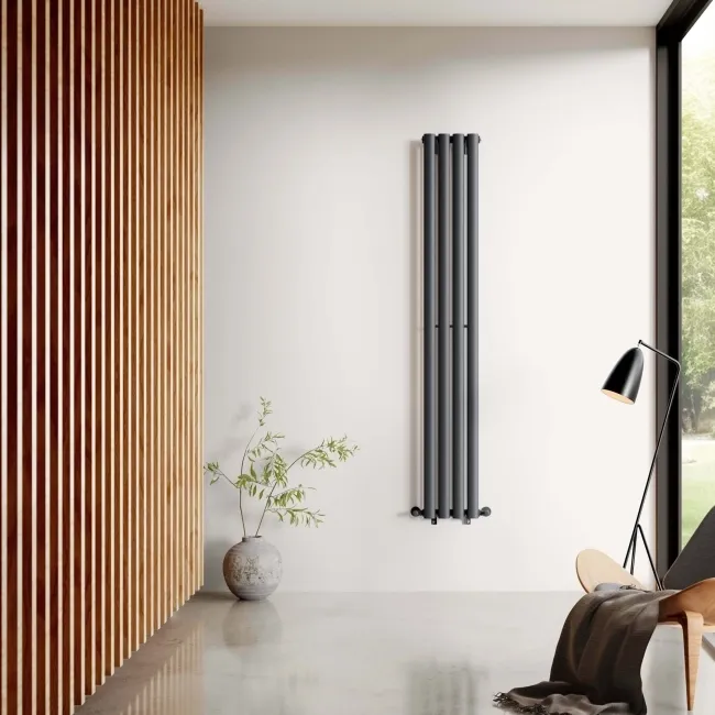 Marbella Anthracite Single Oval Panel Radiator 1600x240mm