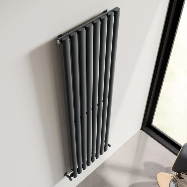 Marbella Anthracite Single Oval Panel Radiator 1600x480mm