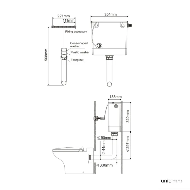 Harper Charcoal Elm Combination Vanity Basin with Marble Top & Miami Toilet 1000mm - Black Accents