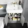 Monaco Dove Grey Combination Vanity Basin and Boston Toilet 1200mm - Brass Knurled Handles