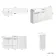 Sicily Fluted Coastal White Combination Vanity Basin with Marble Top 1500mm (Excludes Toilet) - Black Accents