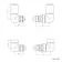 Antique Gold Angled Radiator Valves and lockshield pack (Pair) Standard 15mm