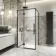 Helsinki Matt Black Premium Easy Clean 8mm Hinged Shower Enclosure 1000x800mm