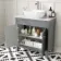 Bermuda Dove Grey Vanity with Marble Top & Curved Counter Top Basin 800mm