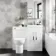 Avon & Trent Gloss White Slimline Back To Wall Unit and Aruba Toilet