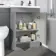 Trent Stone Grey Combination Vanity Basin and Aruba Toilet 1100mm - Right Handed