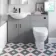 Quartz Stone Grey Combination Vanity Basin and Seattle Toilet 1150mm - Black Accents
