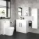 Avon Gloss White Wall Hung Tall Cabinet 1200x300mm - Black Accents