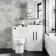 Avon Gloss White Combination Vanity Basin and Miami Toilet 1000mm - Black Accents