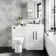 Avon Gloss White Combination Vanity Basin and Aruba Toilet 1100mm - Black Accents