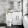Avon Gloss White Combination Vanity Basin and Miami Toilet 1100mm - Black Accents