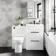 Avon Gloss White Combination Basin Drawer and Aruba Toilet 1100mm - Black Accents