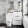 Avon Gloss White Combination Basin Drawer and Miami Toilet 1100mm - Black Accents