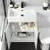 Avon Gloss White Combination Vanity Basin and Aruba Toilet 1100mm - Black Accents - Left Handed
