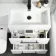 Avon Gloss White Combination Basin Drawer and Atlanta Toilet 1100mm - Black Accents - Right Handed