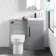 Avon Stone Grey Combination Vanity Basin and Miami Toilet 950mm - Black Accents