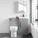 Avon Stone Grey Combination Vanity Basin and Miami Toilet 950mm - Black Accents