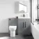 Avon Stone Grey Combination Vanity Basin and Aruba Toilet 1100mm - Black Accents