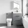 Avon Stone Grey Combination Basin Drawer and Aruba Toilet 1100mm - Black Accents