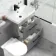 Avon Stone Grey Combination Basin Drawer and Aruba Toilet 1100mm - Black Accents