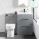 Avon Stone Grey Combination Basin Drawer and Miami Toilet 1100mm - Black Accents