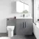 Avon Stone Grey Combination Vanity Basin and Aruba Toilet 1300mm - Black Accents