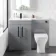 Avon Stone Grey Combination Vanity Basin and Atlanta Toilet 1100mm - Black Accents - Left Handed