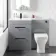 Avon Stone Grey Combination Basin Drawer and Atlanta Toilet 1100mm - Black Accents - Left Handed
