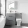 Avon Stone Grey Combination Basin Drawer and Atlanta Toilet 1100mm - Black Accents - Left Handed