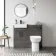 Harper Charcoal Elm Combination Vanity Basin & Aruba Toilet 1000mm - Black Accents