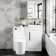 Avon Gloss White Combination Vanity Basin and Boston Toilet 950mm - Black Accents