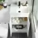 Avon Gloss White Combination Vanity Basin and Boston Toilet 1000mm - Black Accents
