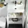 Avon Gloss White Combination Vanity Basin and Boston Toilet 1100mm - Black Accents