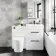Avon Gloss White Combination Basin Drawer and Boston Toilet 1100mm - Black Accents