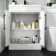 Avon Gloss White Combination Vanity Basin and Boston Toilet 1100mm - Black Accents - Left Handed