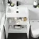 Avon Gloss White Combination Vanity Basin and Boston Toilet 1100mm - Black Accents - Left Handed