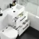 Avon Gloss White Combination Basin Drawer and Boston Toilet 1100mm - Black Accents - Right Handed