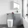 Avon Stone Grey Combination Vanity Basin and Boston Toilet 950mm - Black Accents