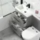 Avon Stone Grey Combination Basin Drawer and Boston Toilet 1100mm - Black Accents - Left Handed